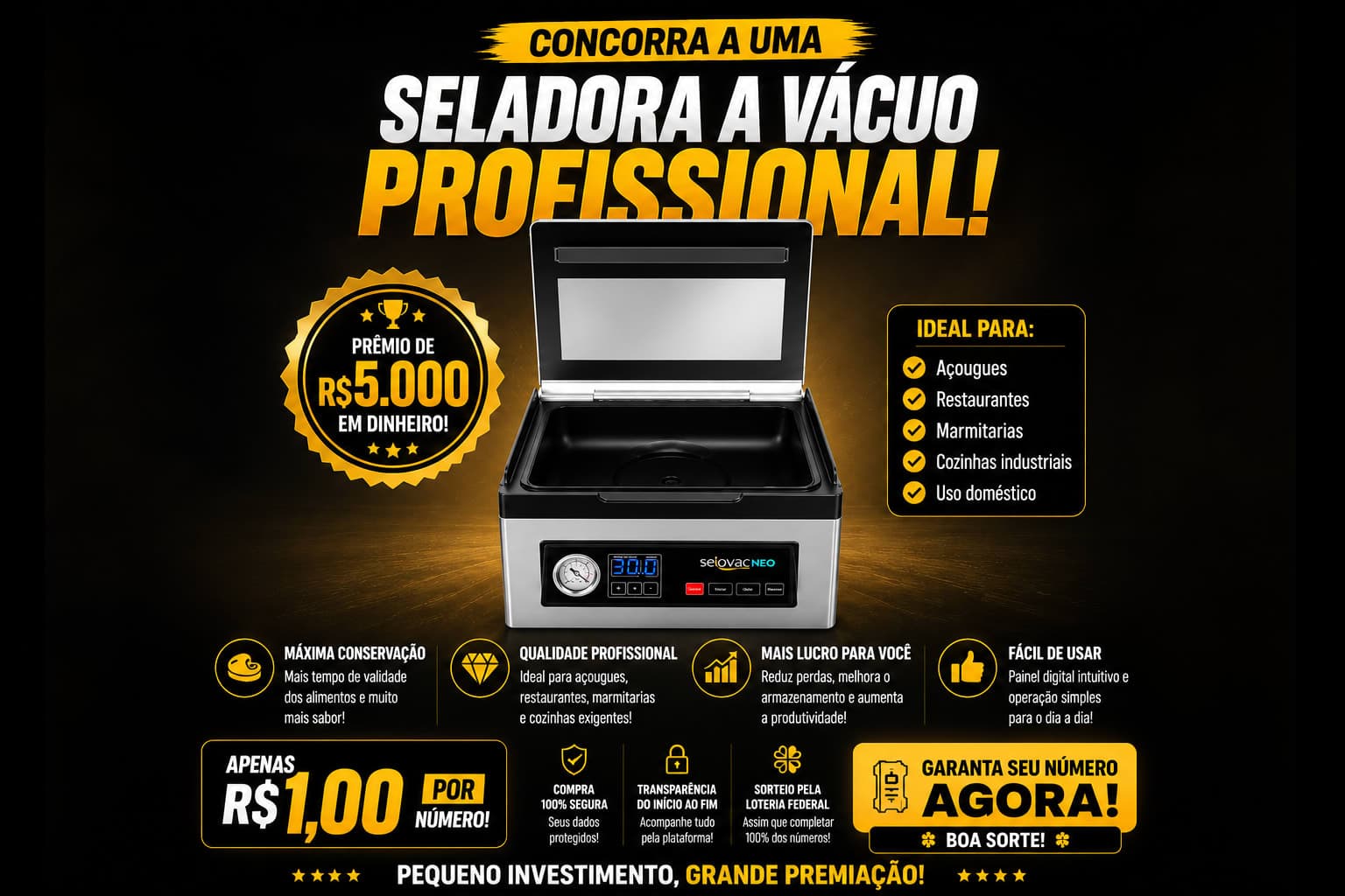 🏆 Seladora a Vácuo Profissional Selovac Neo LNS50 – Avaliada em Mais de R$ 5.000